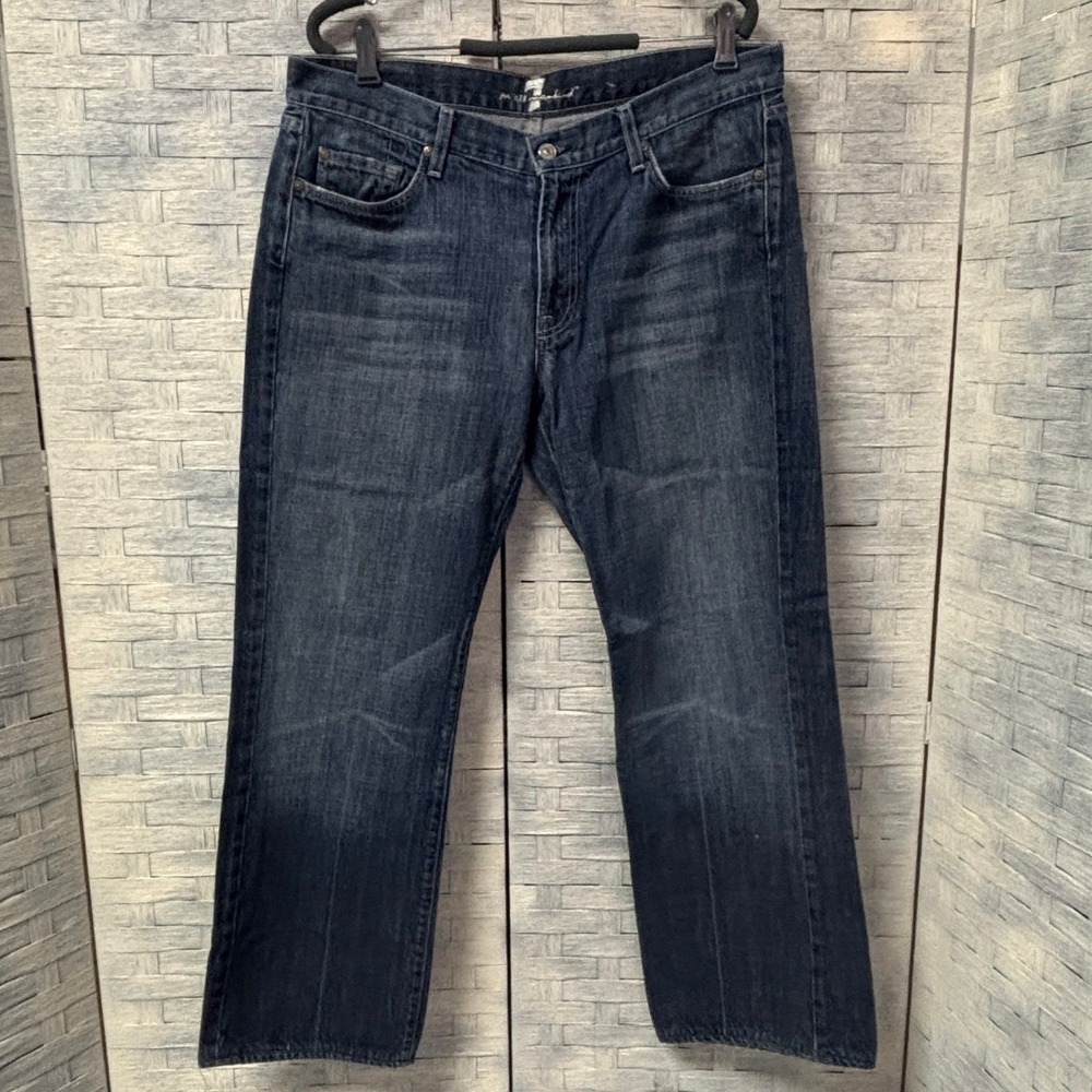 Vintage 7 For All Mankind "A" Pocket Mens 36‎ Dark Wash Bootcut  Made USA